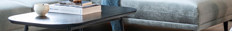 Mise en avant matière Table basse en bois de manguier et métal noir Elegance