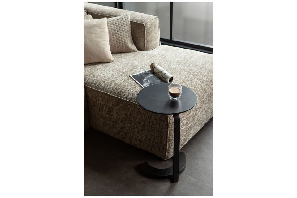 Table d'appoint Floor, bois de manguier noir, pratique et originale
