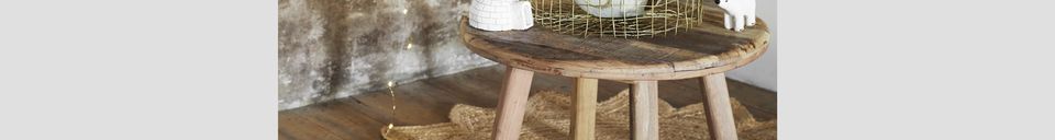 Mise en avant matière Table basse en bois recyclé marron Perli