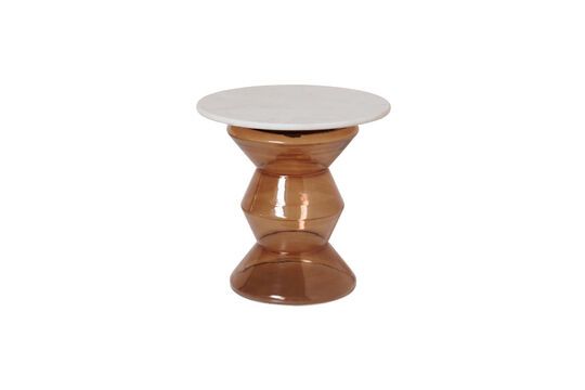 Table basse en marbre blanc et marron Gaya