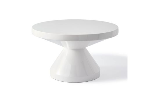 Table basse en polyester blanc Zig Zag