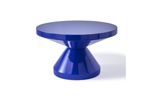 Table basse en polyester bleu foncé Zig Zag Détouré