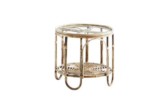 Table basse en verre et bambou beige Reina