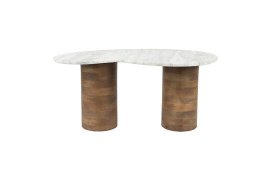 Voir la fiche produit table basse organique en marbre beige et manguier Peli Table basse organique en marbre beige et manguier Peli
