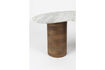 Miniature Table basse organique en marbre beige et manguier Peli 5