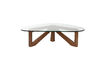 Miniature Table basse organique en verre et bois brun Norwin 1