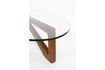 Miniature Table basse organique en verre et bois brun Norwin 3