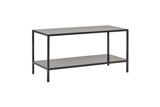 Table basse rectangulaire en acier noir Fari