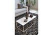 Miniature Table basse rectangulaire en céramique blanche Glazed 2
