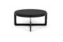 Miniature Table basse ronde en acier noir Centre Détouré