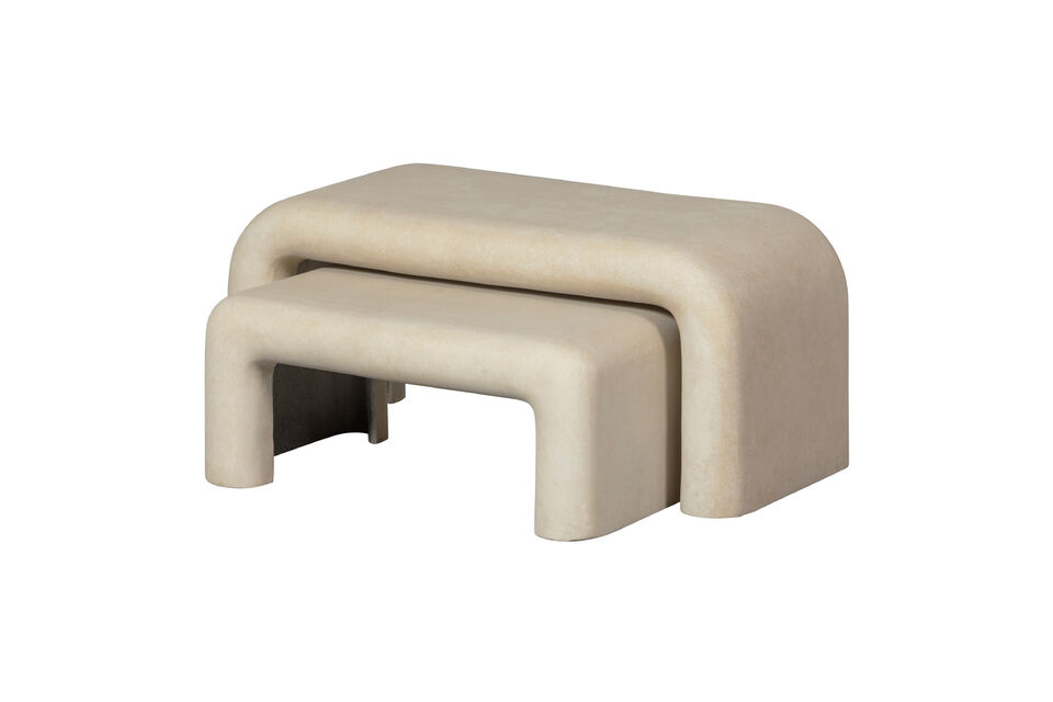 Table basse Set de 2 Aspect béton naturel STANI Woood