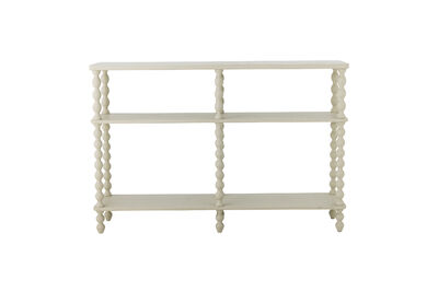 Table console L120xH80xW30 cm en bois de sapin blanc Salino