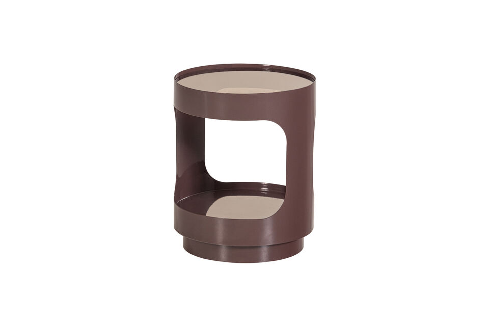Table d'appoint 45x37 cm métal et verre brun Sero Woood