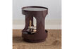 Miniature Table d'appoint 45x37 cm métal et verre brun Sero 3