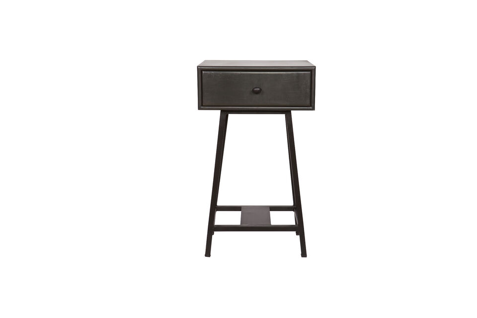 Cette table en bois avec tiroir affiche un style vintage