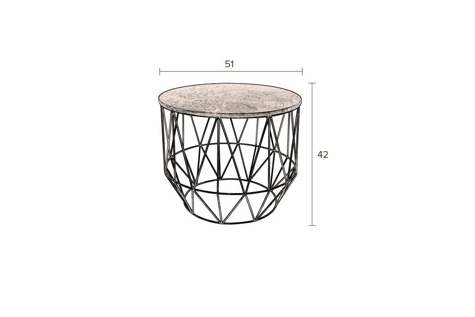 Une table élégante avec plateau en marbre naturel et structure raffinée