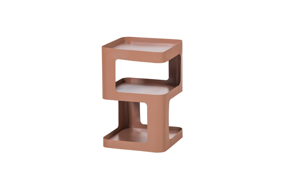 Table d'appoint/chevet 35x35 cm métal rose saumon Riv Woood