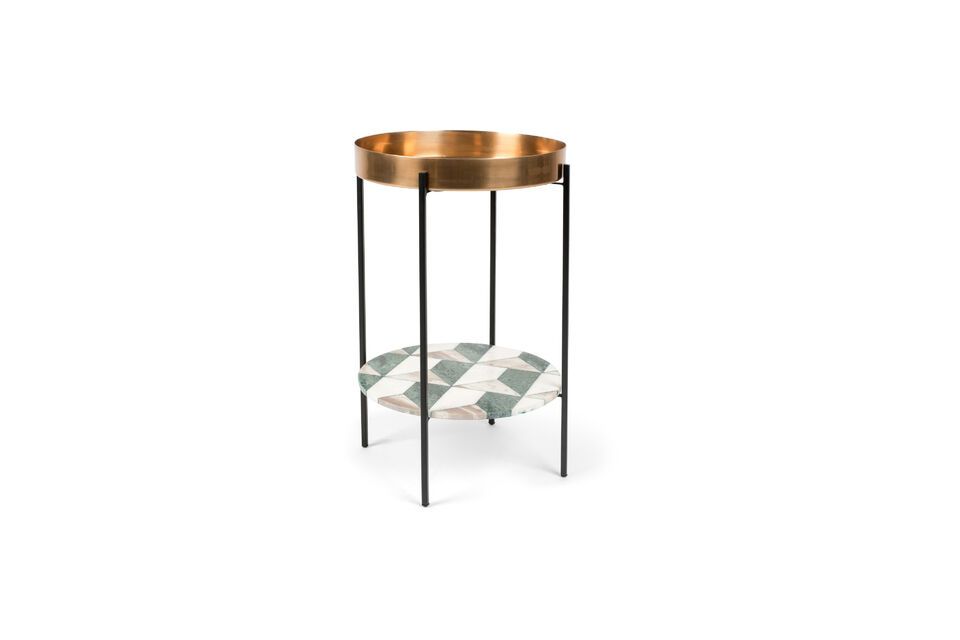 Table d'appoint en aluminium doré Marbelicious Bold Monkey