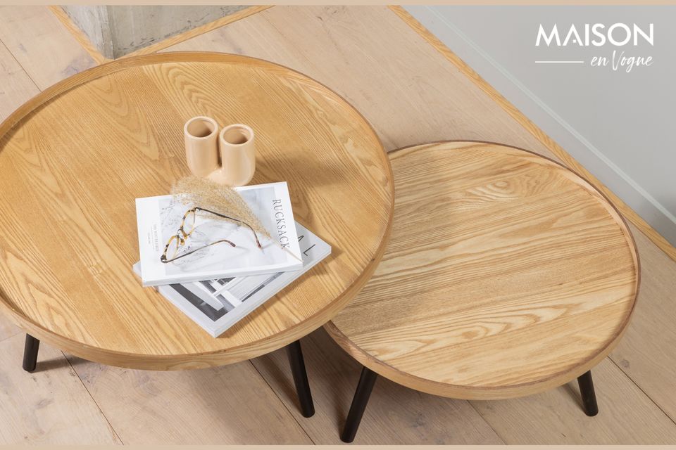 Table d'appoint en bois beige Mesa, simplicité et polyvalence