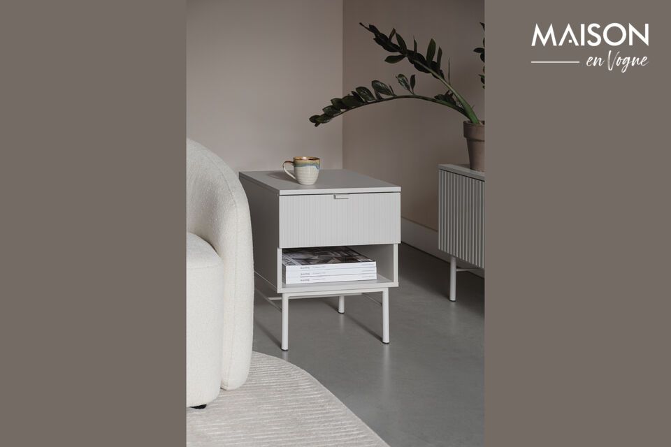 Table d'appoint en bois blanc Cayo White Label