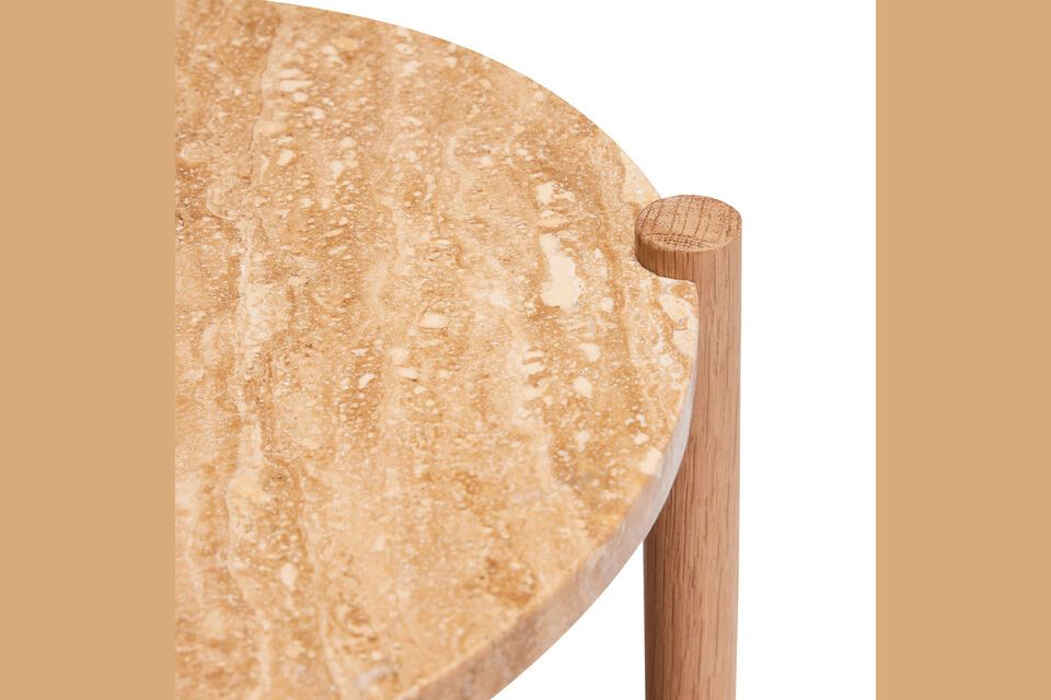 Table d'appoint en bois de chêne beige Trava - 4