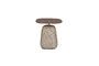 Miniature Table d'appoint en bois et tissu marron Shelly Détouré
