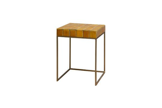 Table d'appoint en céramique jaune et or Coimbra