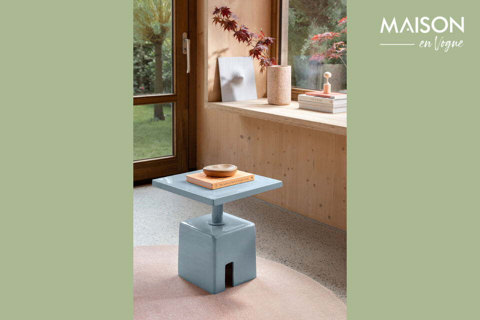 Table d'appoint en fer bleu Chubby Zuiver