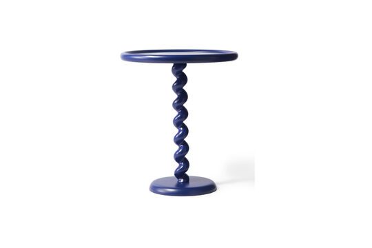 Table d'appoint en fonte d'aluminium bleu foncé Twister Détouré