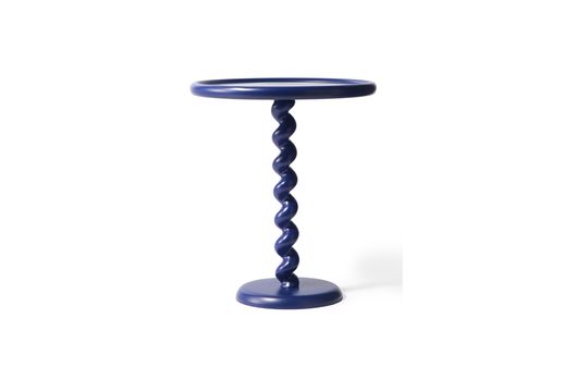 Table d'appoint en fonte d'aluminium bleu foncé Twister