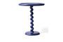 Miniature Table d'appoint en fonte d'aluminium bleu foncé Twister Détouré