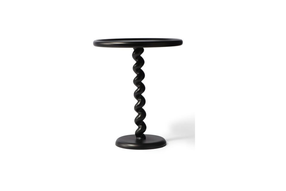 La table d\'appoint en fonte d\'aluminium noir Twister de chez Pols Potten Studio se distingue par