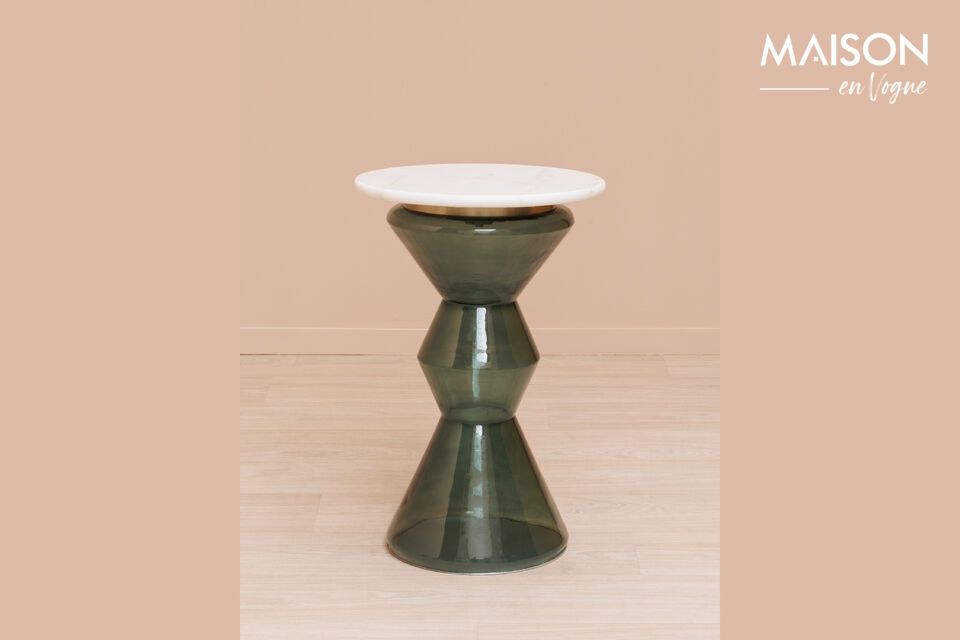 Table d'appoint en marbre blanc et vert Gaya Chehoma