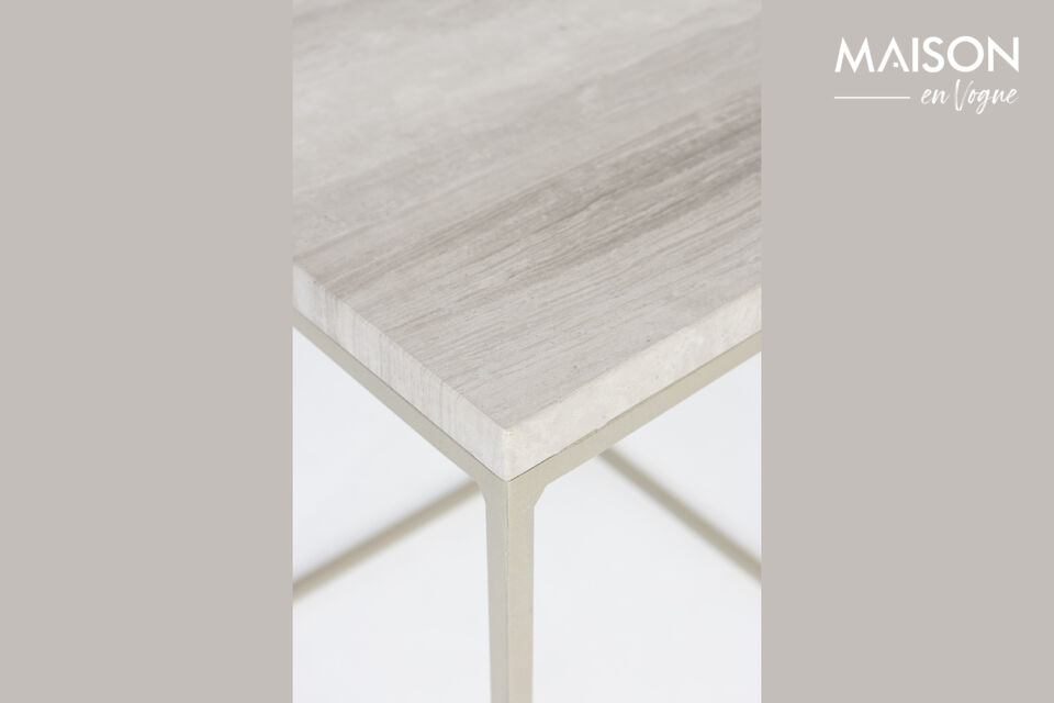 Table d'appoint en marbre gris Stray - 12