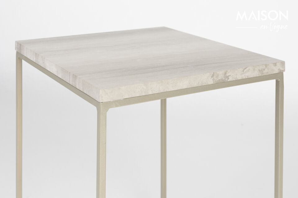 Table d'appoint en marbre gris Stray - 7
