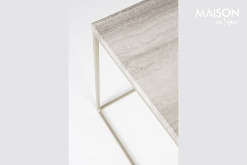 Table d'appoint en marbre gris Stray - 9