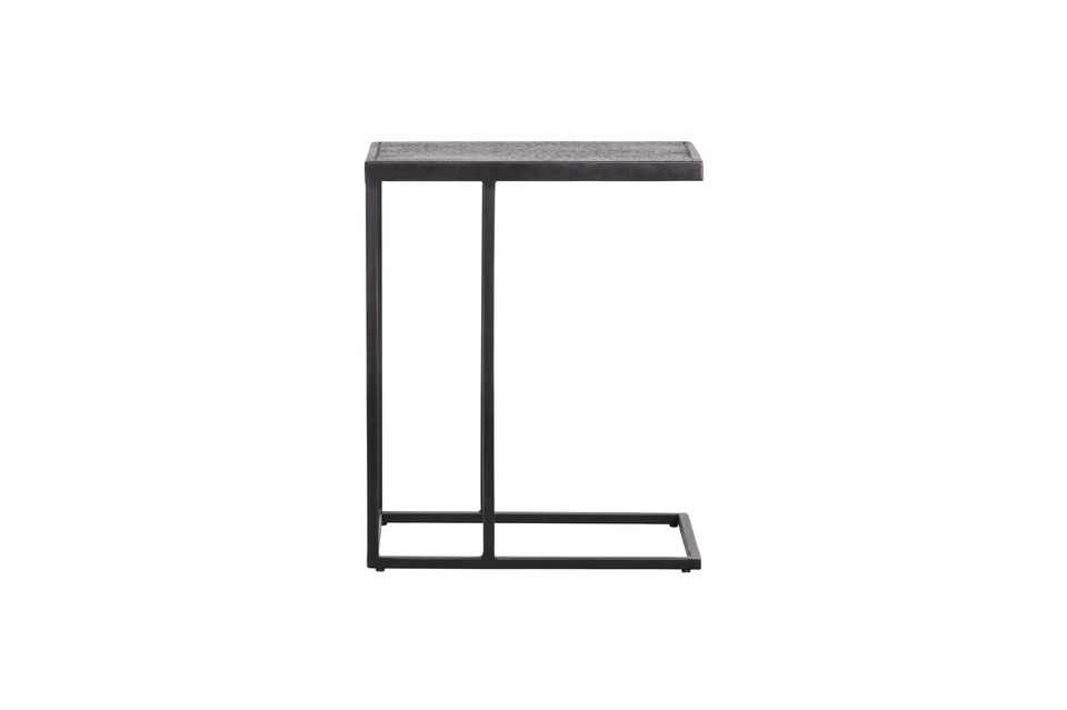 Table d'appoint en métal noir Febe Woood