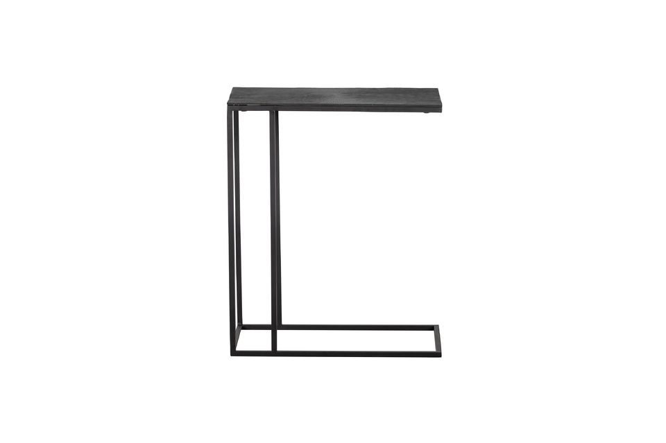 La table d\'appoint Maatje est un modèle multifonctionnel fait de métal noir mat