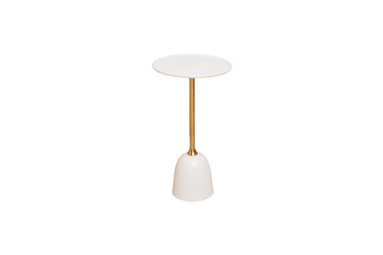 Table d'appoint en métal or et blanc Bianca