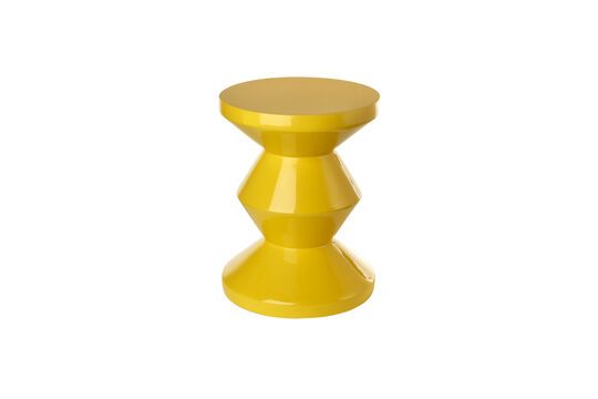 Table d'appoint en polyester jaune Zig Zag Détouré