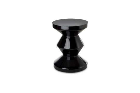 Table d'appoint en polyester noir Zig Zag