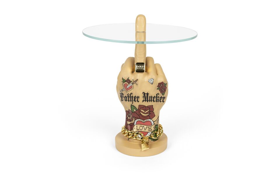 Table d'appoint en résine beige Fother Mucker Bold Monkey