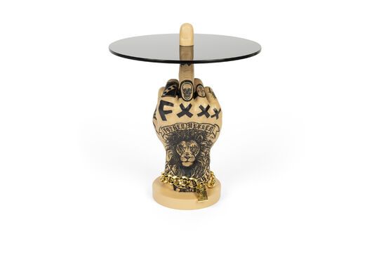 Table d'appoint en résine beige Fother Mucker Lion Détouré