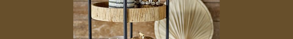 Mise en avant matière Table d'appoint en rotin Deva