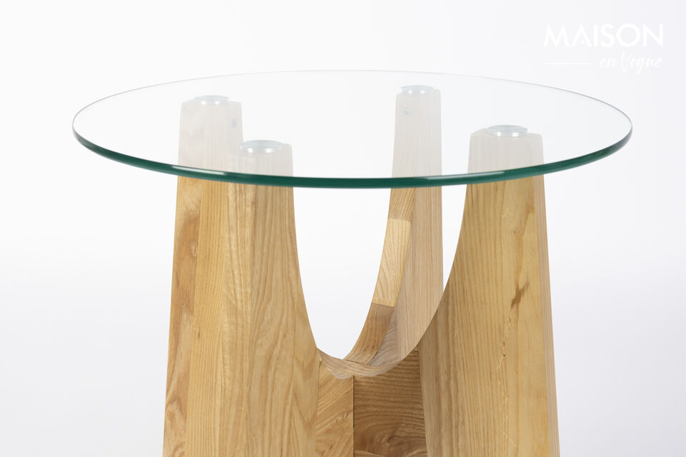 Table d'appoint en verre beige Kobe - 13