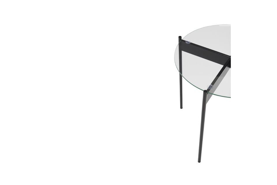 La Table d\'appoint en verre noir Beam est un modèle de finesse
