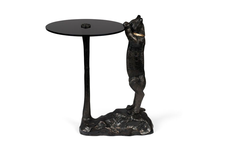 La table d\'appoint Cute Cate en verre noir