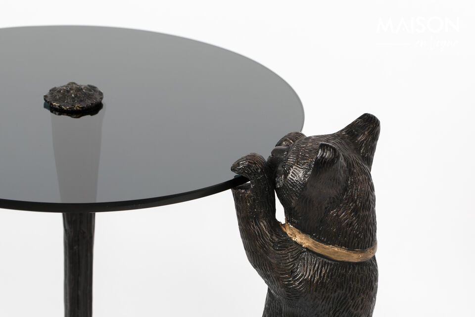 Table d'appoint en verre noir Cute Cate - 3