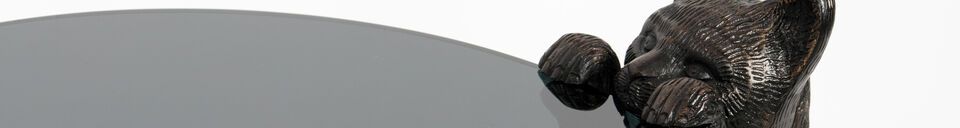 Mise en avant matière Table d'appoint en verre noir Cute Cate
