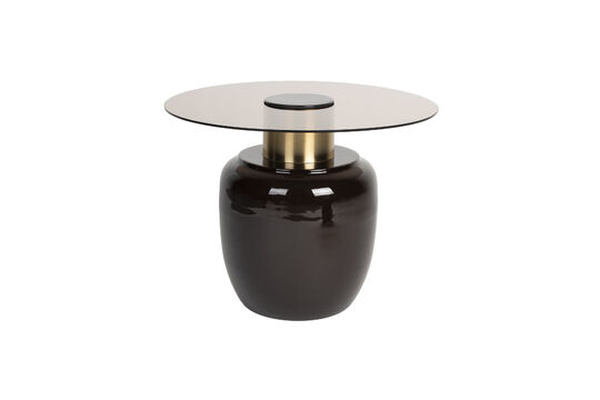 Table d'appoint en verre trempé beige Mohra